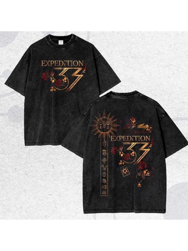 Urban Streetwear Brand - Gewassen streetwear-merk-T-shirt voor heren Expedition 33
