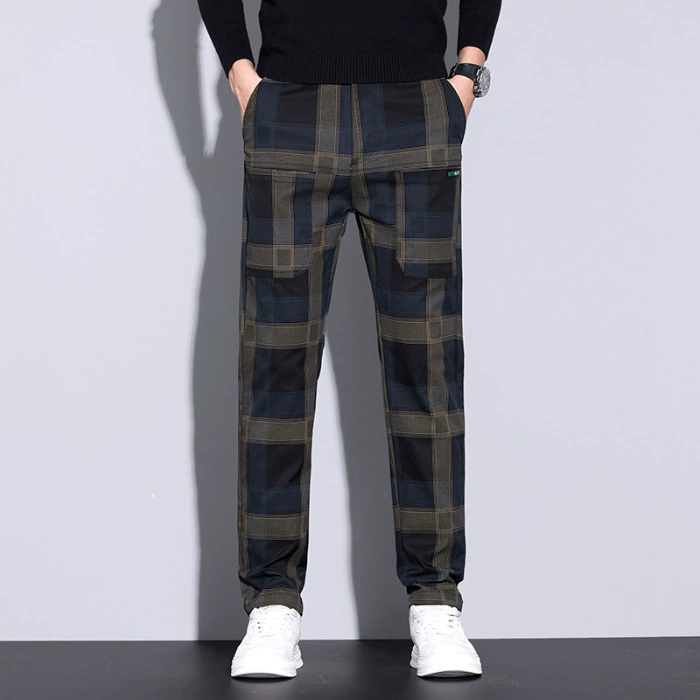 Urban Streetwear Brand - Heren geruite broek – Slim fit