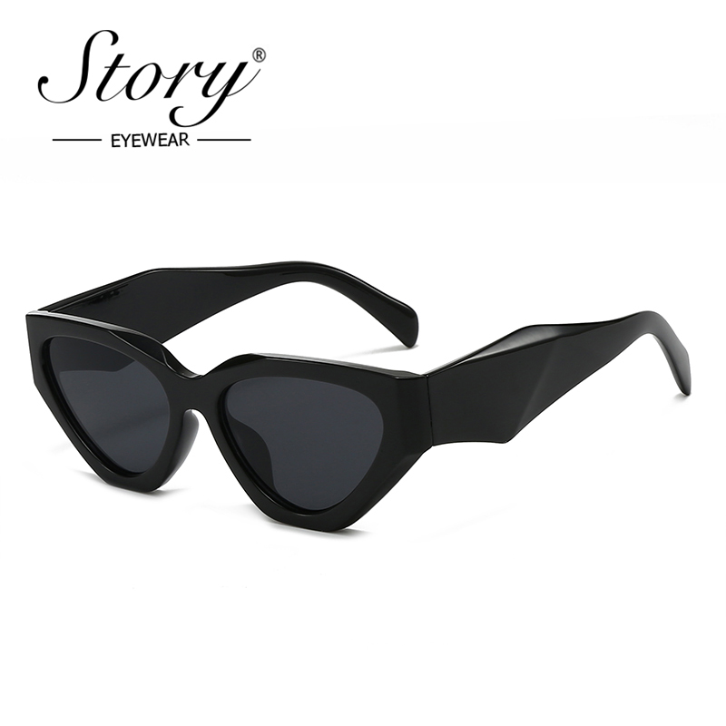 Streetwear Brand Red - STORY Trendy Grote Cat Eye Zonnebril