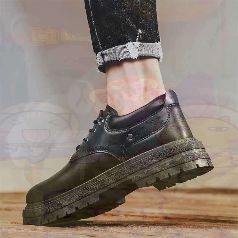 Streetwear Brand Red - Donker natuurlijk leer Mode-sneakers Tennis Herensneakers