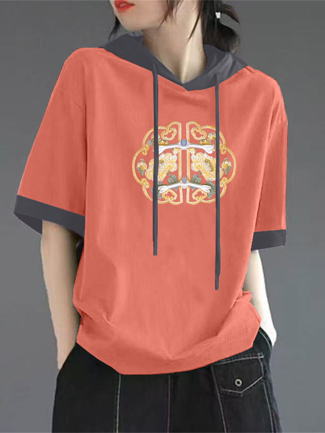 Rood puur katoenen T-shirt met - Streetwear Brand Red recensie en prijs